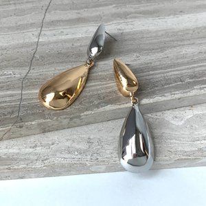 NEW~ Anthropologie Casa Clara "Yosemite" Gold and Silver Drop Earrings